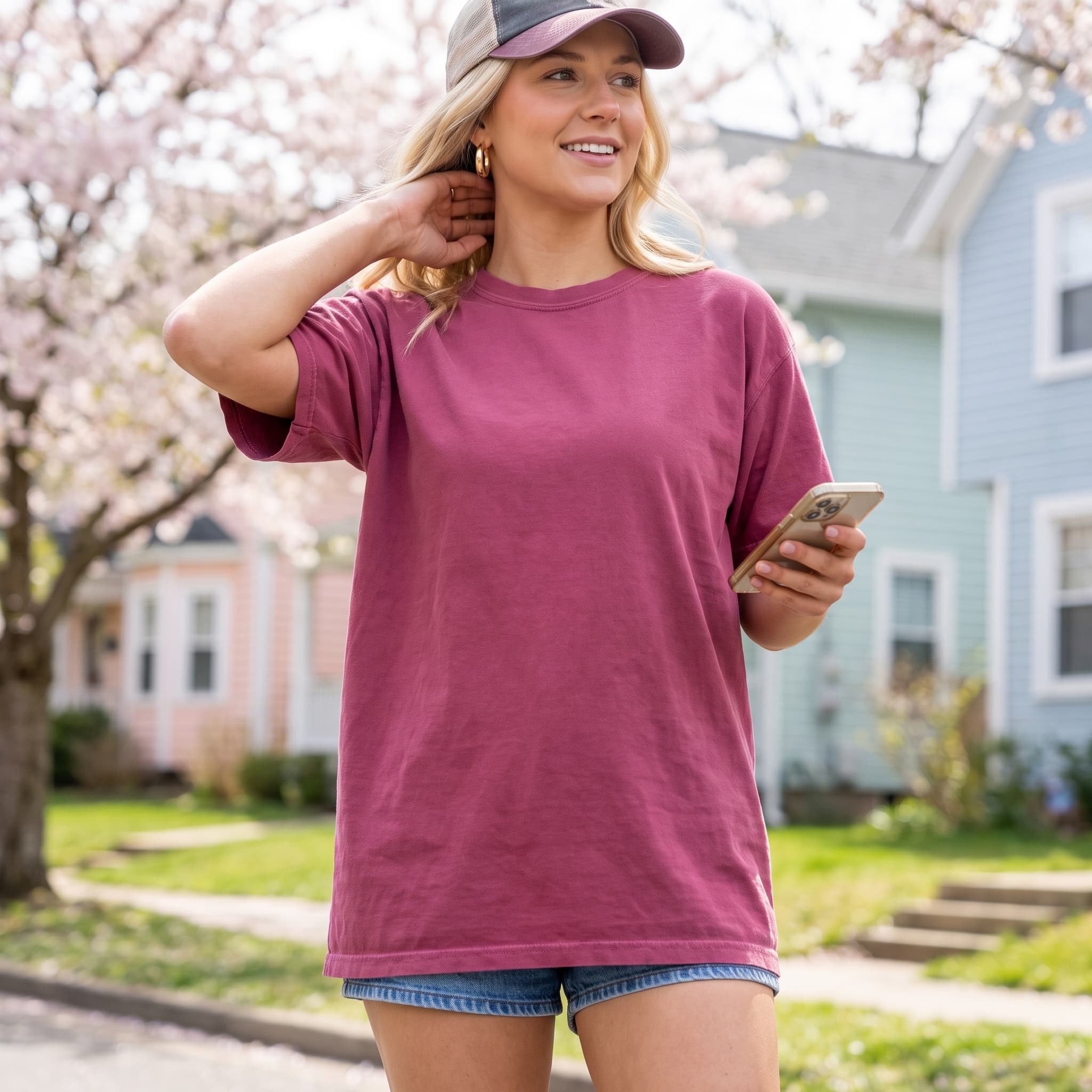 Plain t-shirt mockup — chest panel completely empty