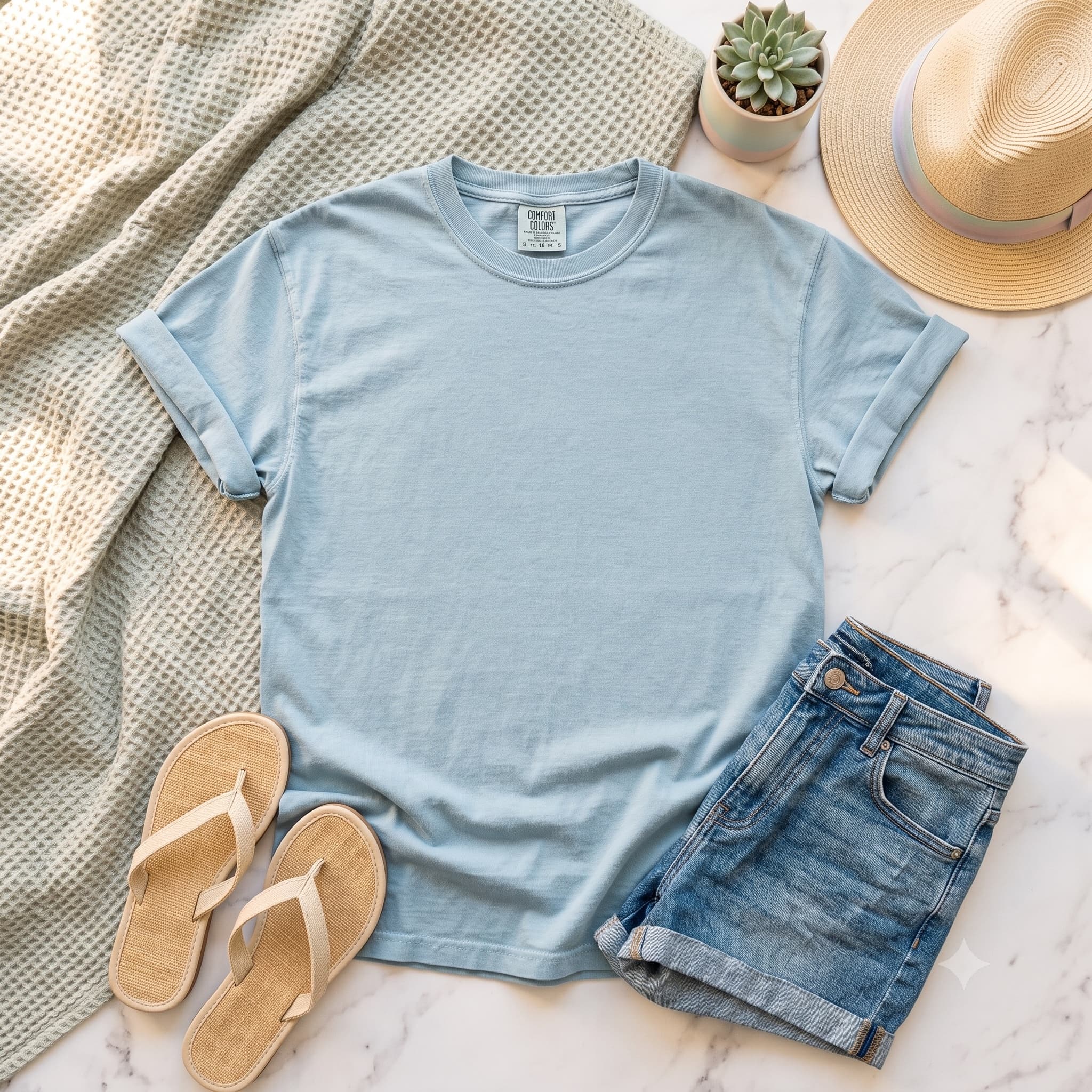Plain t-shirt mockup — chest panel completely empty