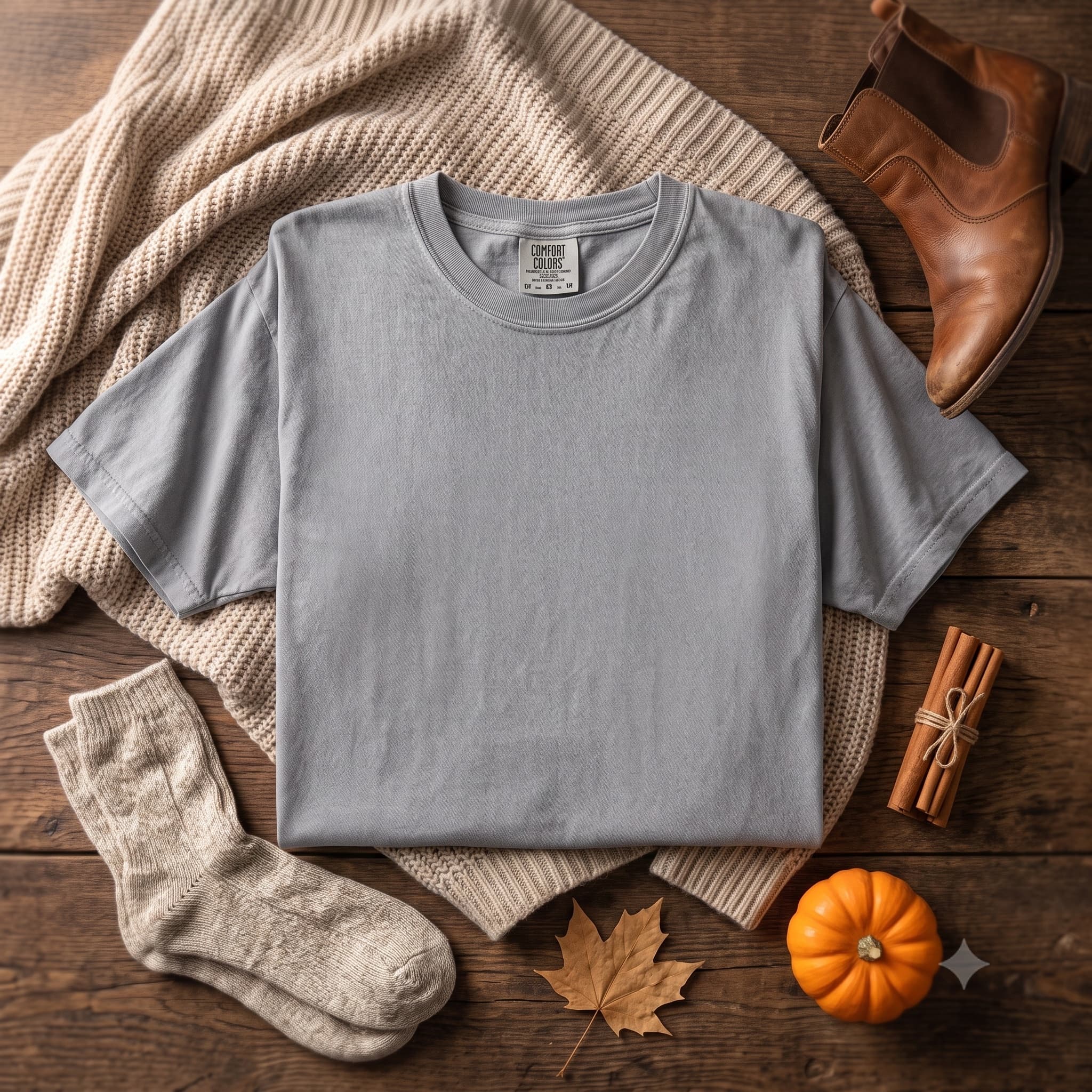 Plain t-shirt mockup — chest panel completely empty