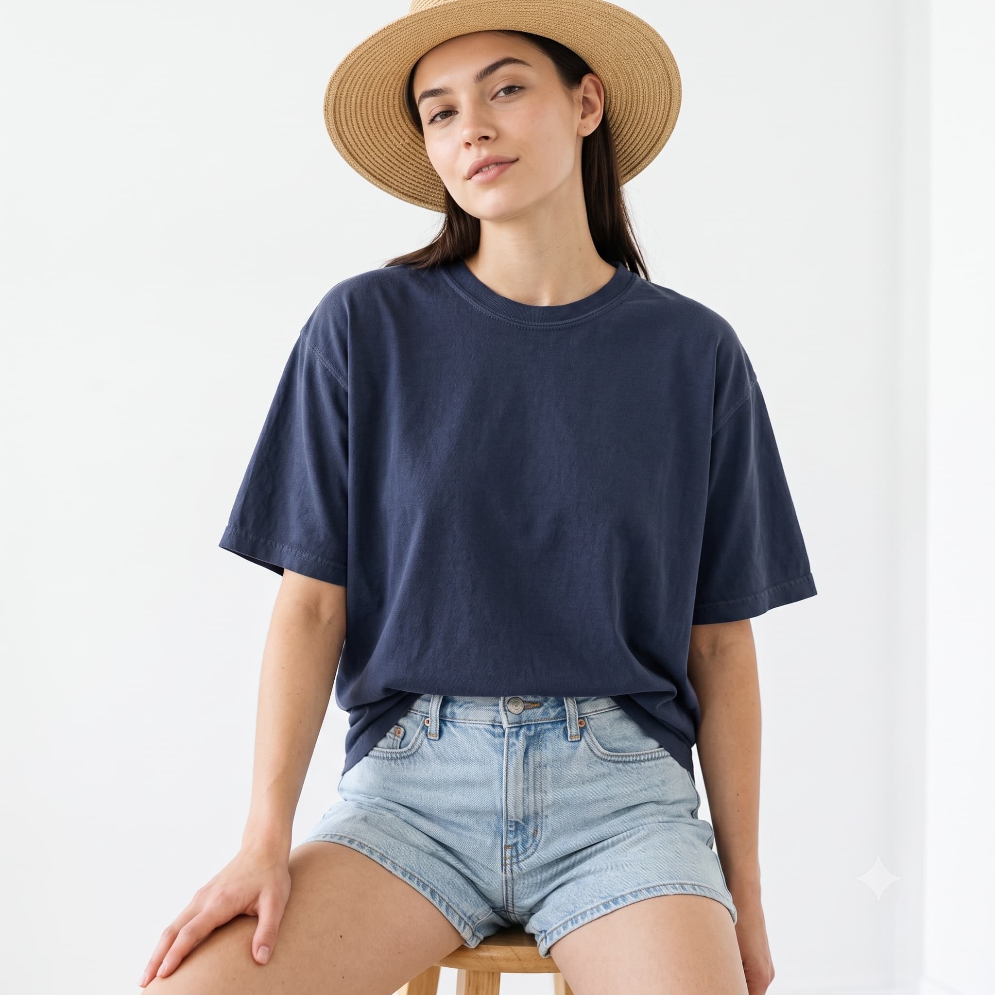 Plain t-shirt mockup — chest panel completely empty